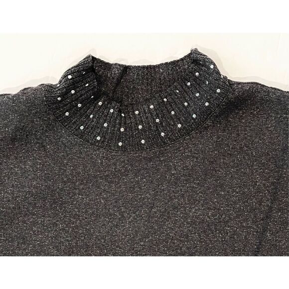 Rafaella Studded High Neck Asymmetrical Sweater Plus Size 3X Casual - Picture 5 of 11